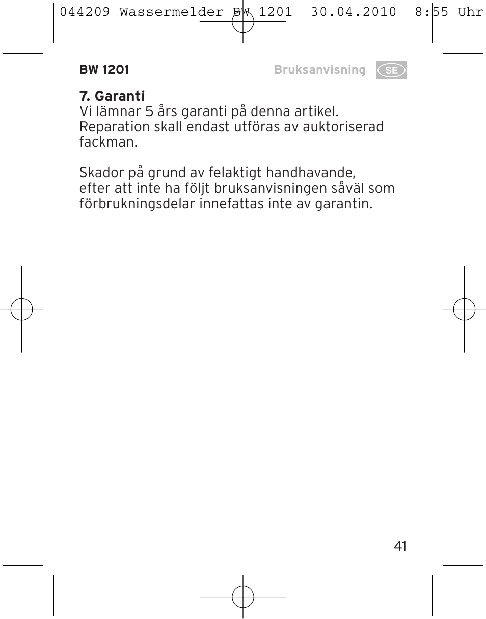 Brennenstuhl Water Detector BW 1201 User Manual | Page 41 / 56