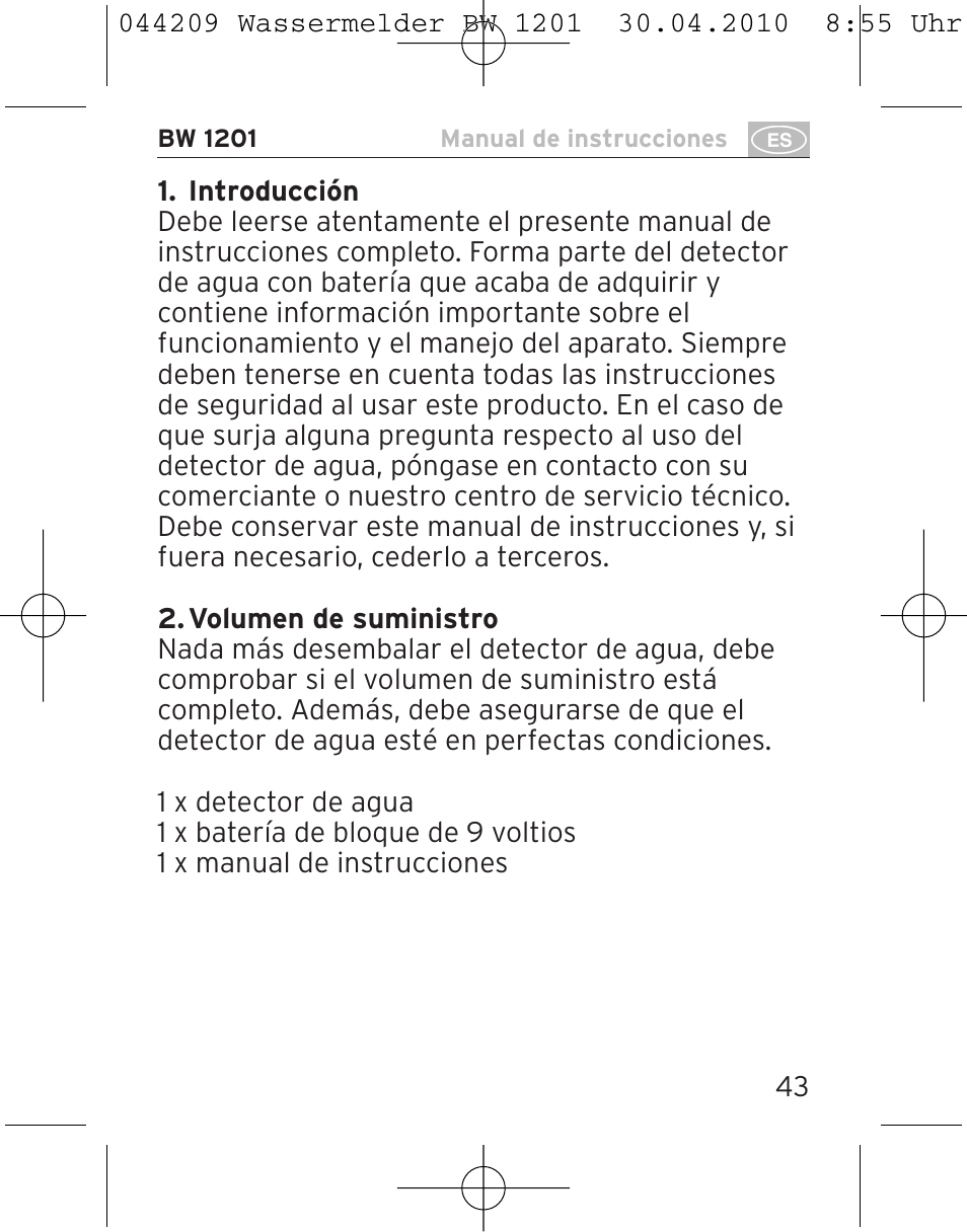 Brennenstuhl Water Detector BW 1201 User Manual | Page 43 / 56