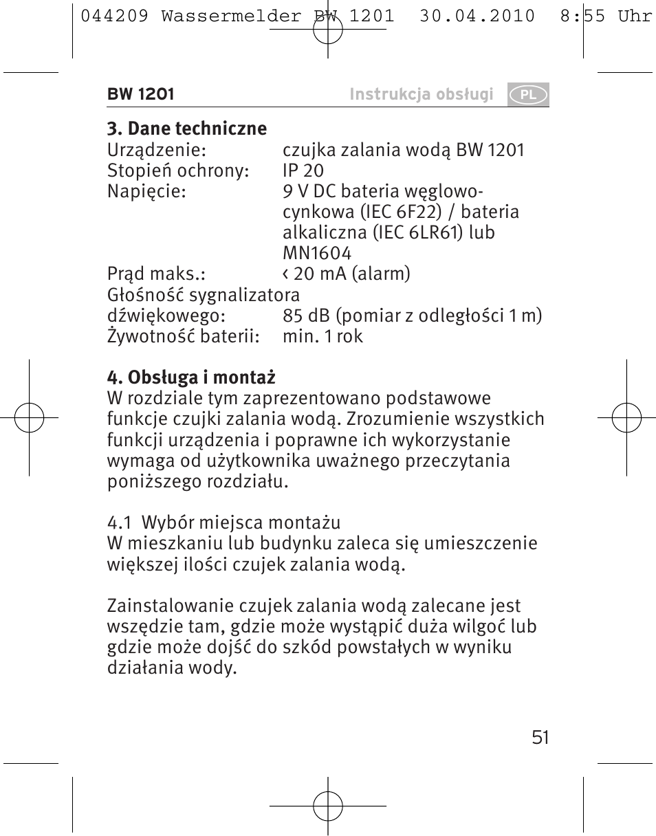 Brennenstuhl Water Detector BW 1201 User Manual | Page 51 / 56