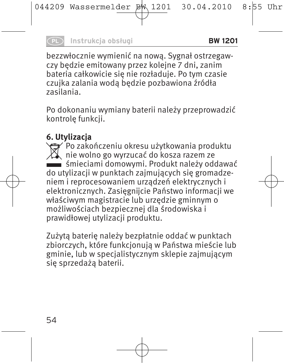 Brennenstuhl Water Detector BW 1201 User Manual | Page 54 / 56