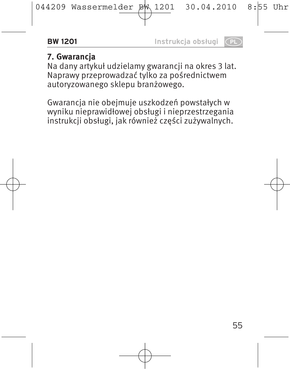 Brennenstuhl Water Detector BW 1201 User Manual | Page 55 / 56