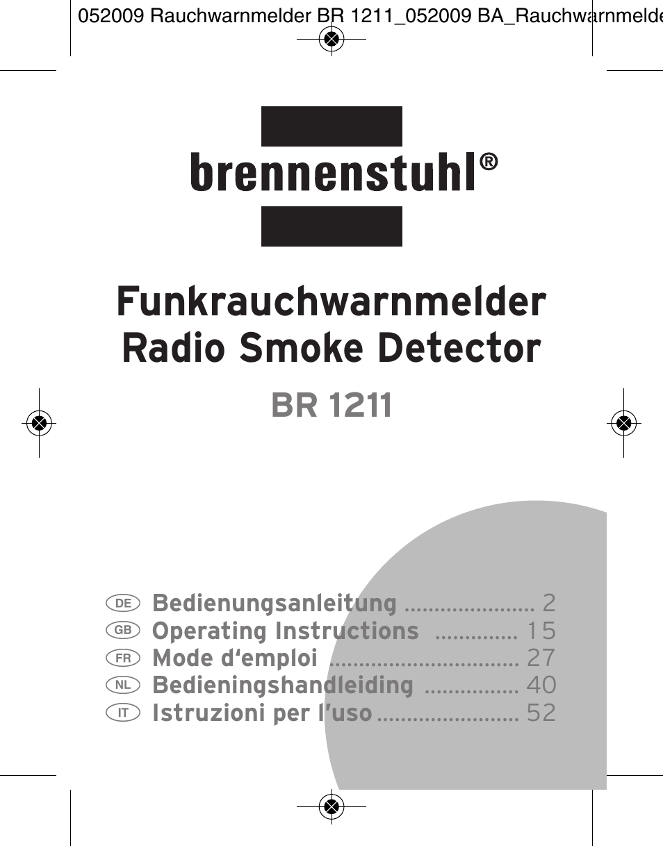 Brennenstuhl Smoke Alarm BR 1211 interlink User Manual | 68 pages