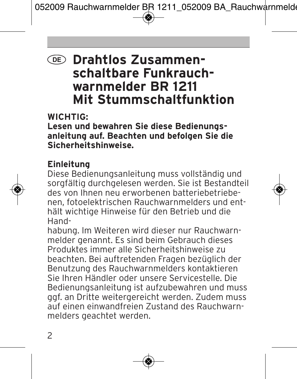 Brennenstuhl Smoke Alarm BR 1211 interlink User Manual | Page 2 / 68