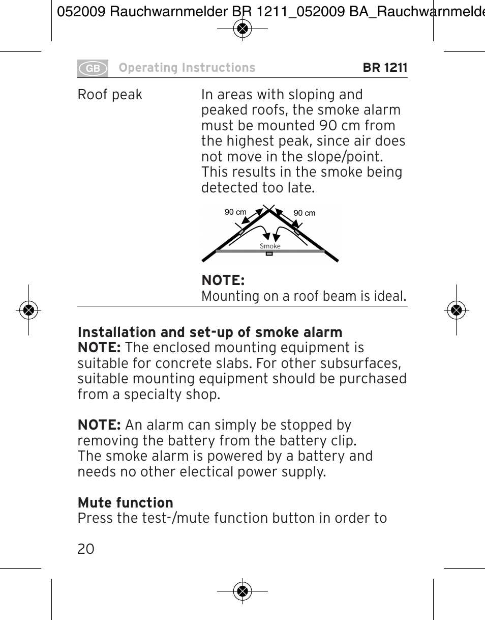 Brennenstuhl Smoke Alarm BR 1211 interlink User Manual | Page 20 / 68