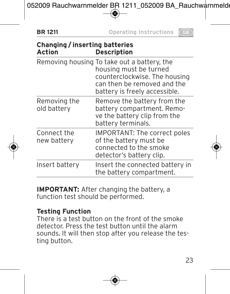 Brennenstuhl Smoke Alarm BR 1211 interlink User Manual | Page 23 / 68
