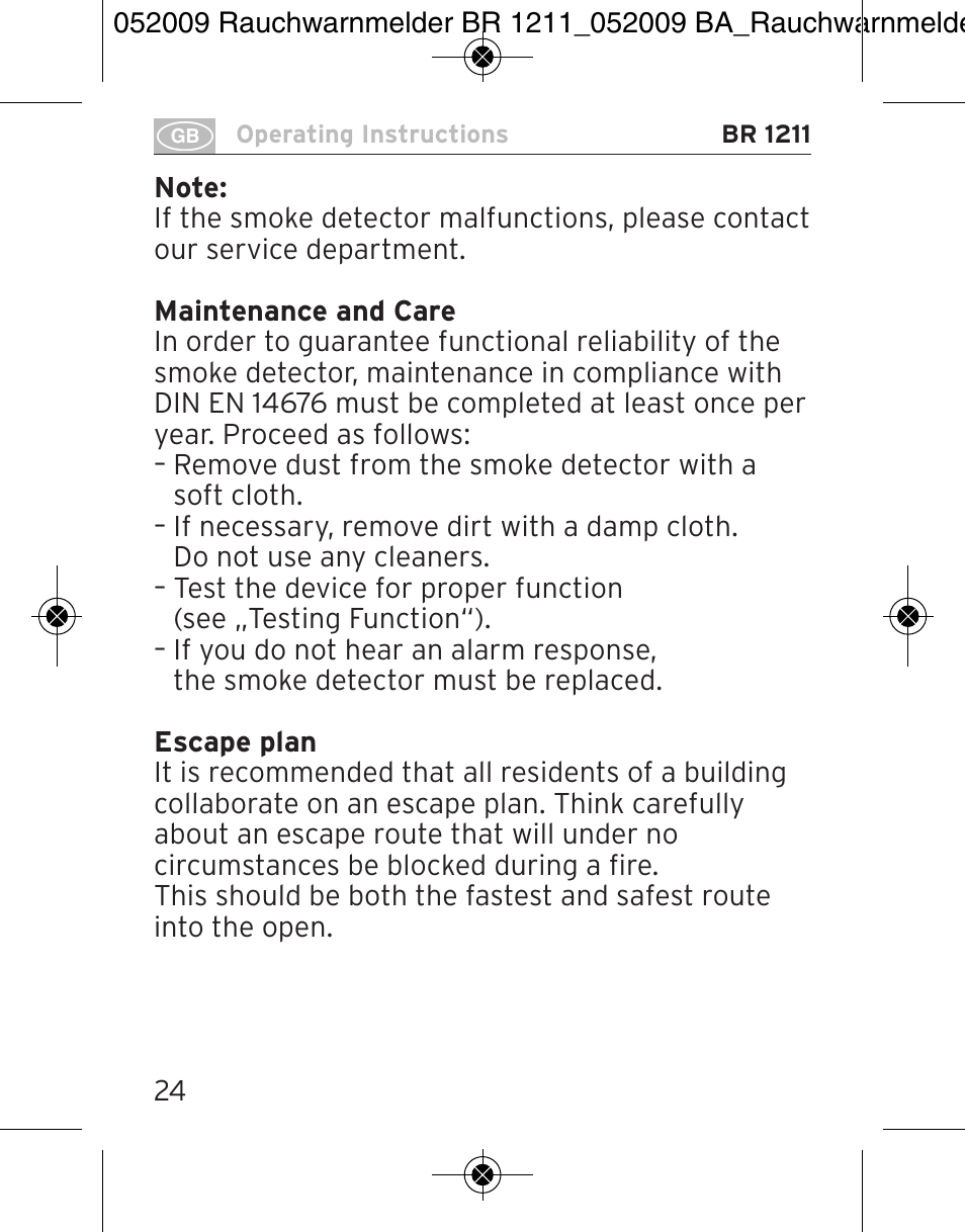 Brennenstuhl Smoke Alarm BR 1211 interlink User Manual | Page 24 / 68