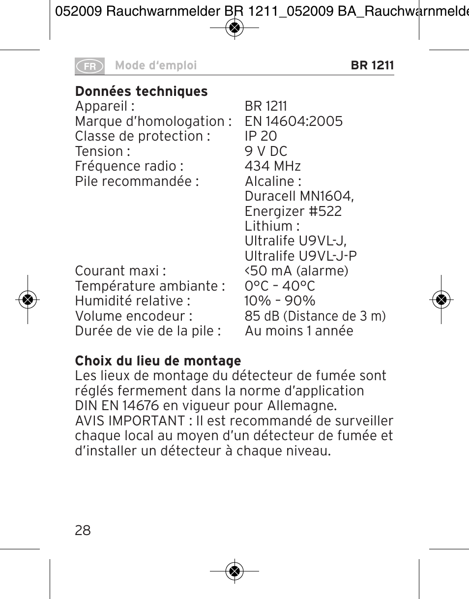 Brennenstuhl Smoke Alarm BR 1211 interlink User Manual | Page 28 / 68