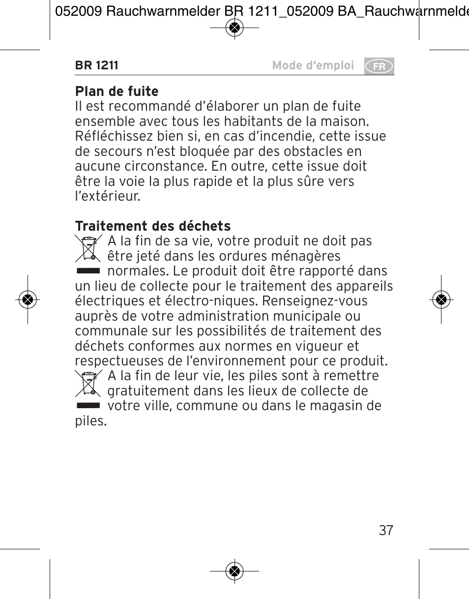 Brennenstuhl Smoke Alarm BR 1211 interlink User Manual | Page 37 / 68