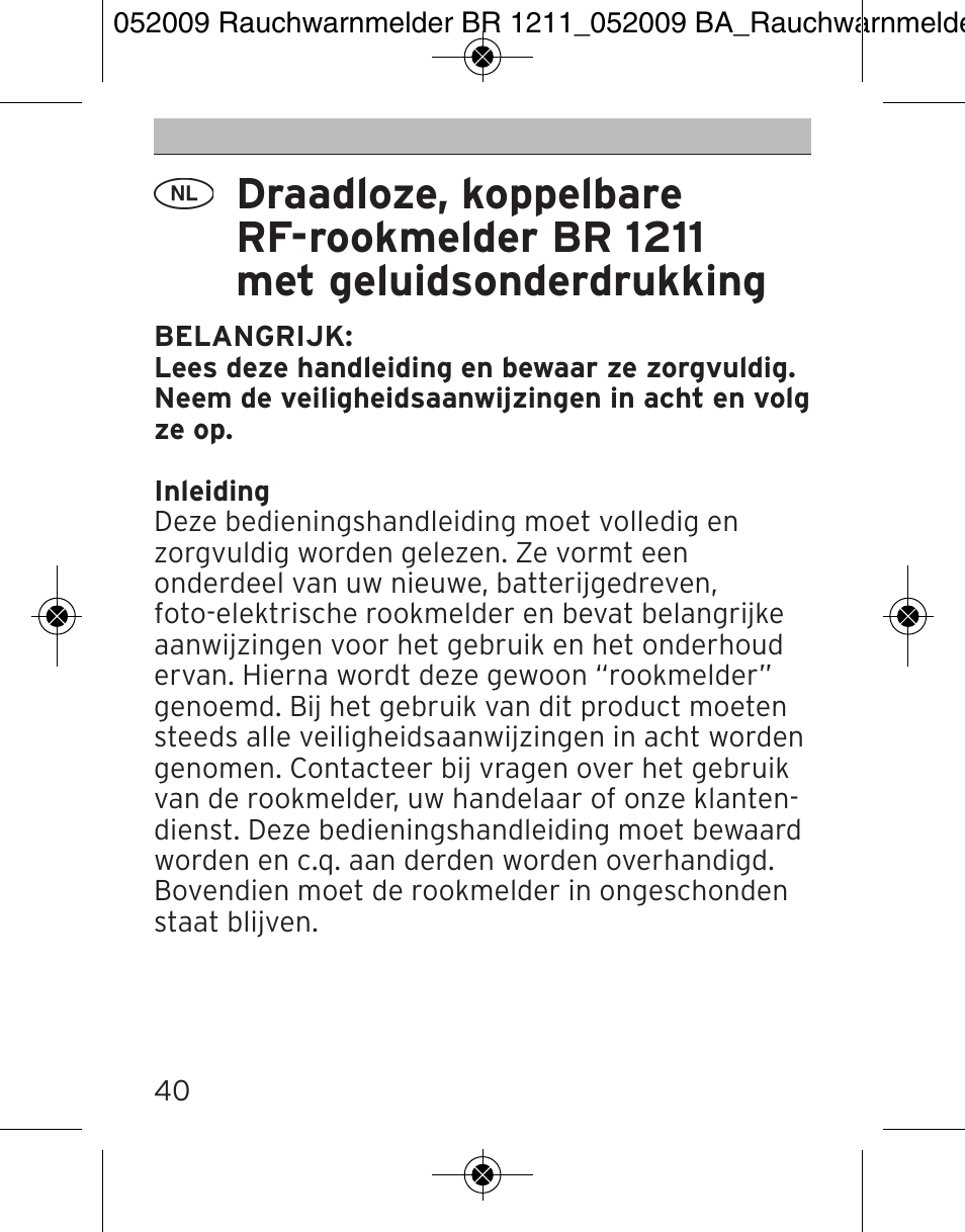 Brennenstuhl Smoke Alarm BR 1211 interlink User Manual | Page 40 / 68