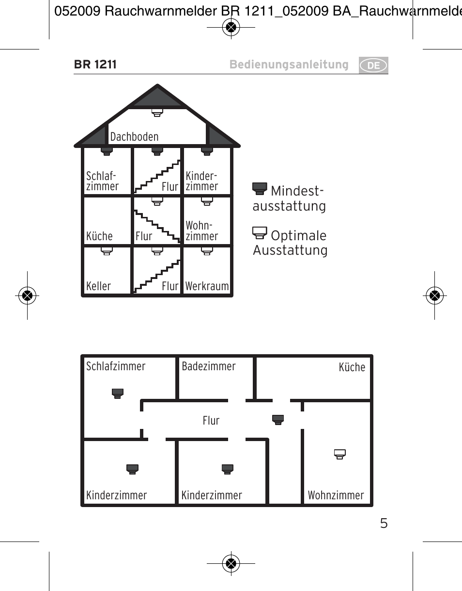 Brennenstuhl Smoke Alarm BR 1211 interlink User Manual | Page 5 / 68
