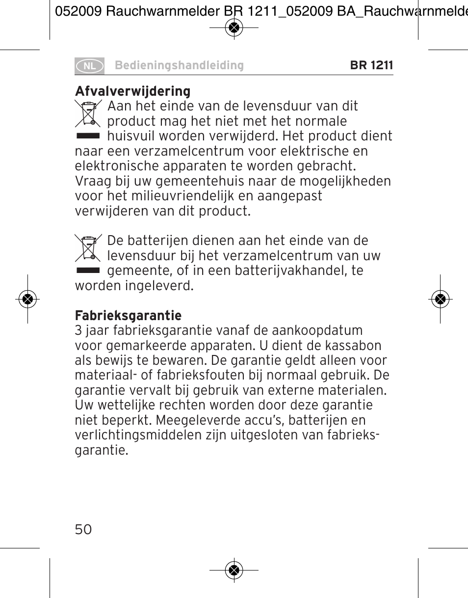 Brennenstuhl Smoke Alarm BR 1211 interlink User Manual | Page 50 / 68