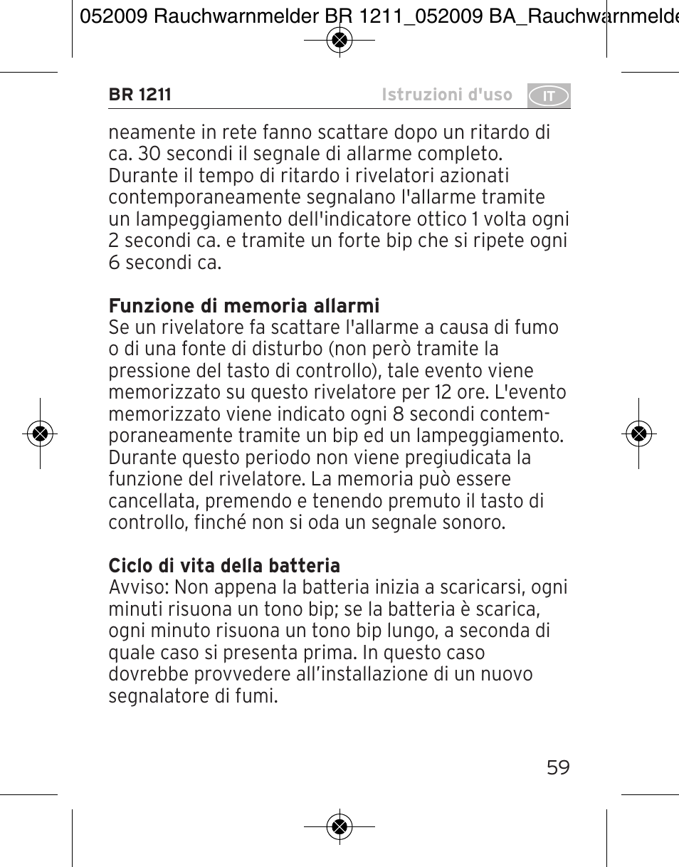 Brennenstuhl Smoke Alarm BR 1211 interlink User Manual | Page 59 / 68