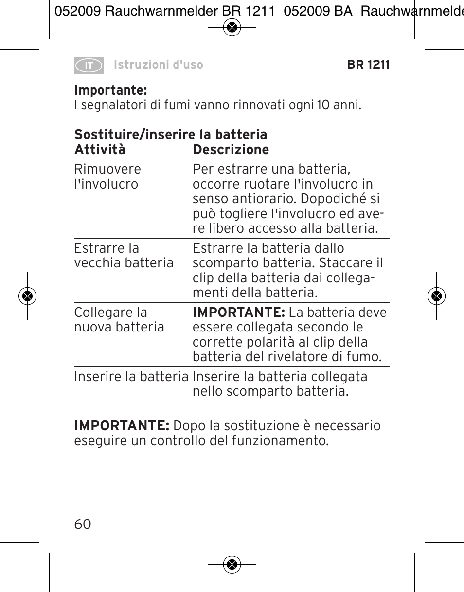 Brennenstuhl Smoke Alarm BR 1211 interlink User Manual | Page 60 / 68