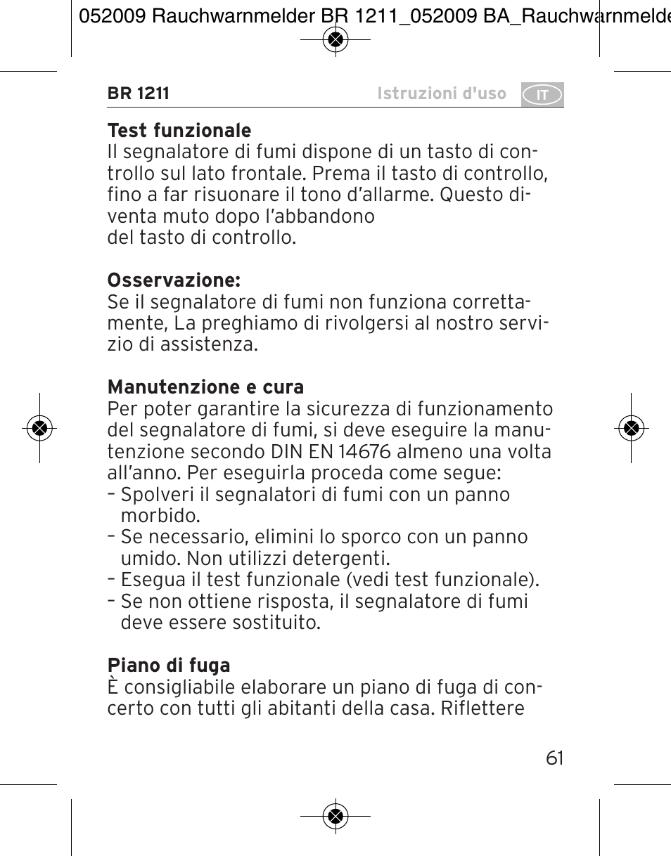 Brennenstuhl Smoke Alarm BR 1211 interlink User Manual | Page 61 / 68