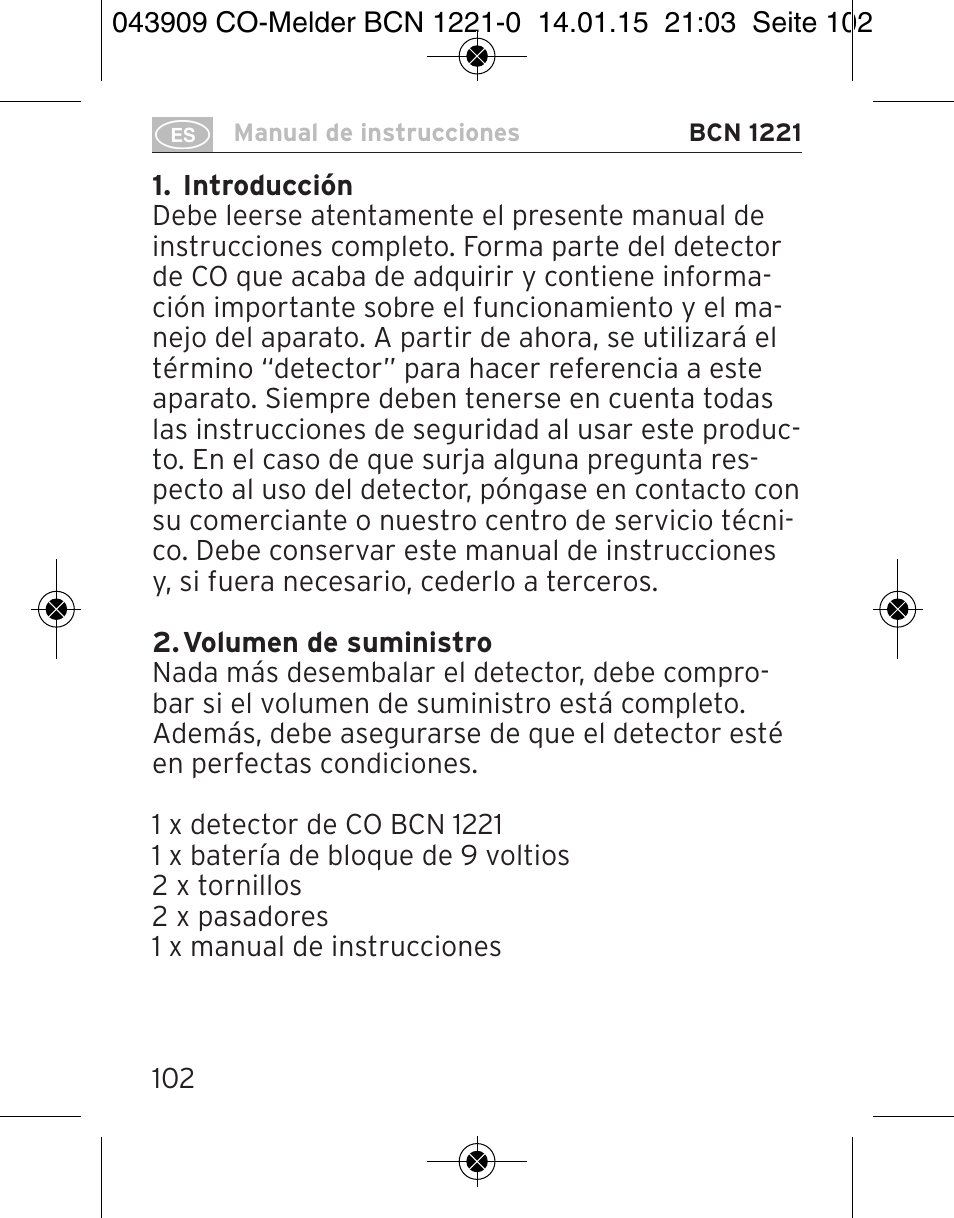 Brennenstuhl CO Detector BCN 1221 User Manual | Page 102 / 136