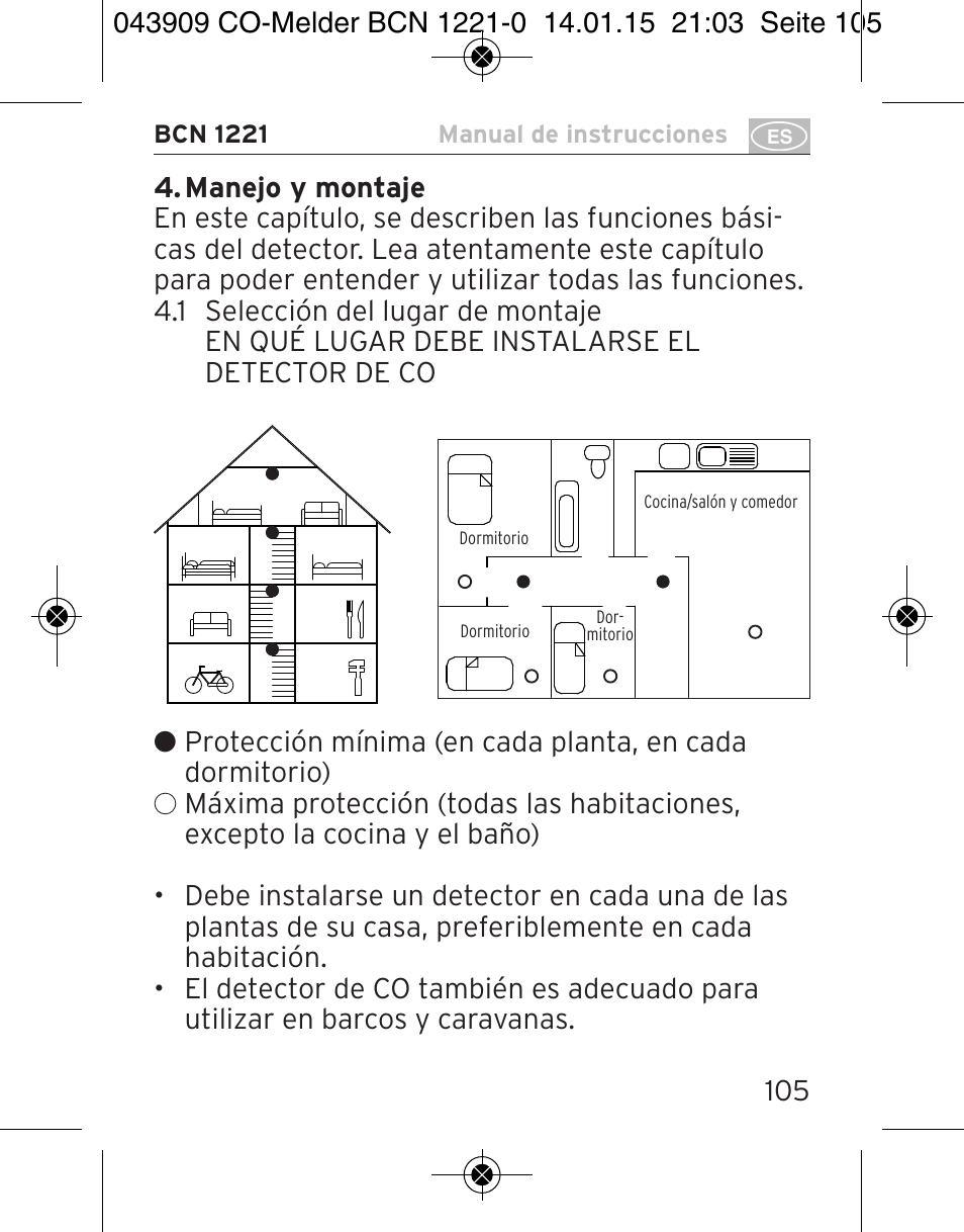 Brennenstuhl CO Detector BCN 1221 User Manual | Page 105 / 136