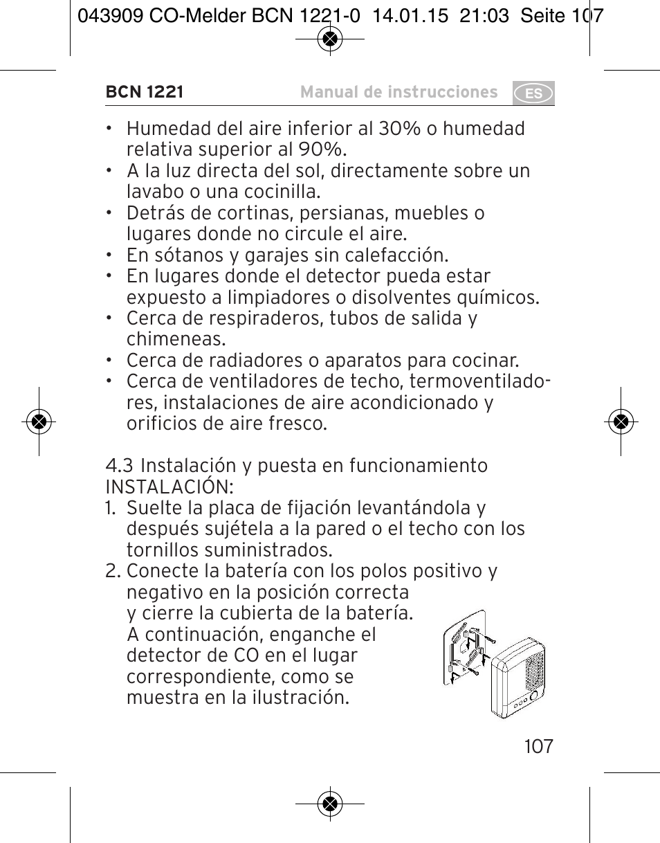 Brennenstuhl CO Detector BCN 1221 User Manual | Page 107 / 136