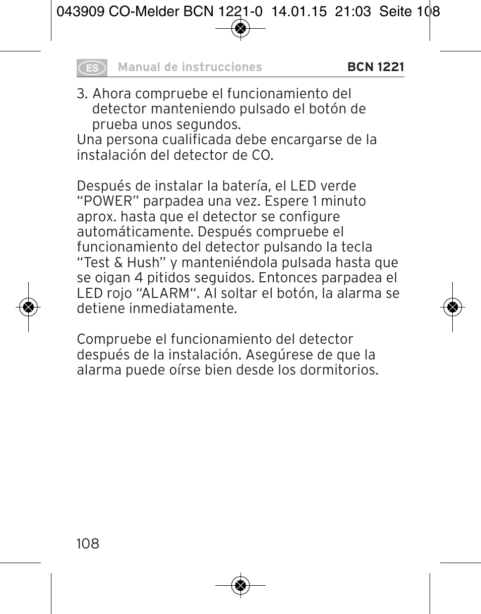Brennenstuhl CO Detector BCN 1221 User Manual | Page 108 / 136