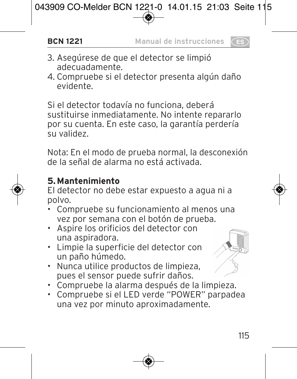 Brennenstuhl CO Detector BCN 1221 User Manual | Page 115 / 136