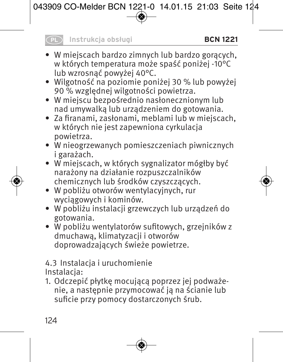 Brennenstuhl CO Detector BCN 1221 User Manual | Page 124 / 136