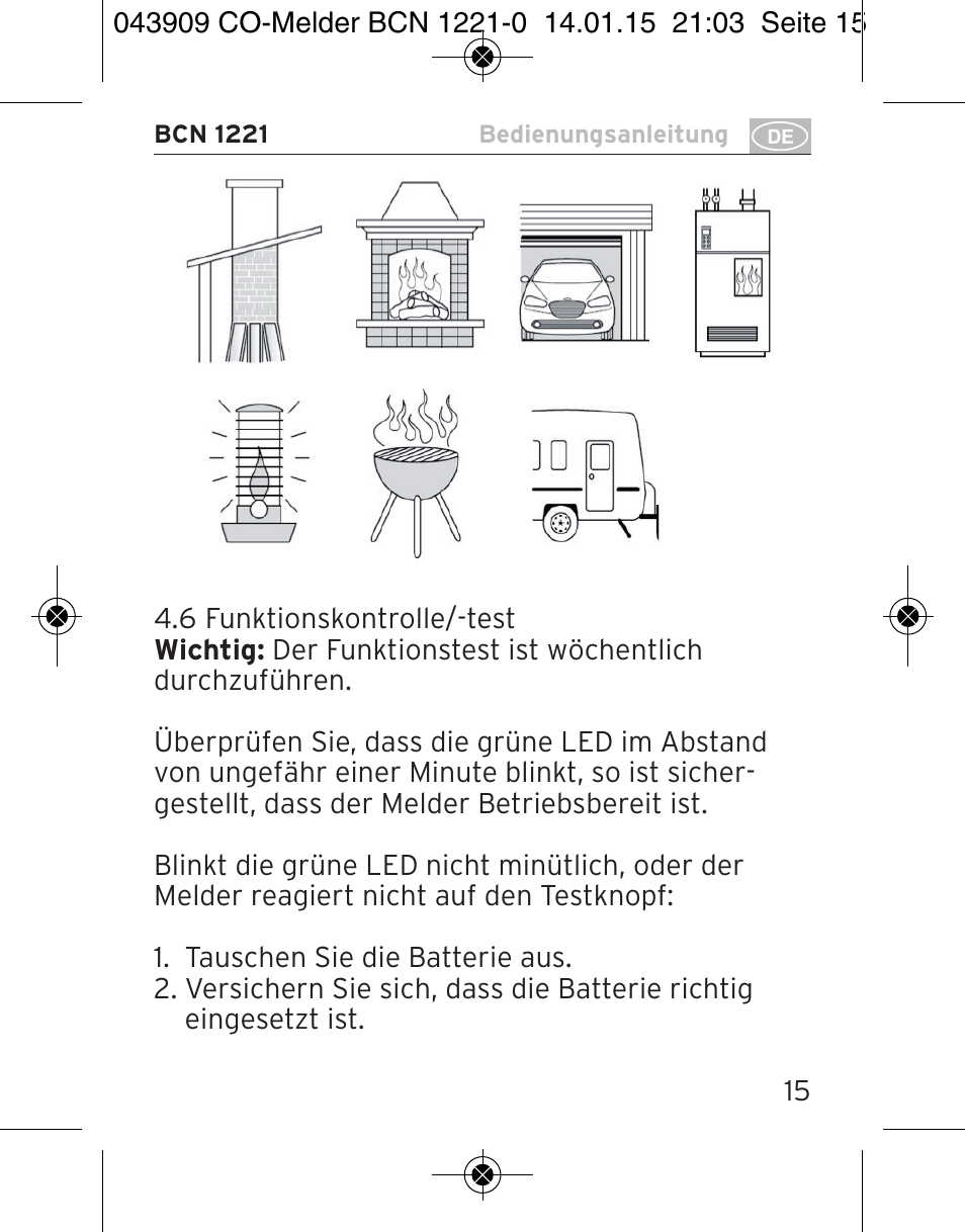 Brennenstuhl CO Detector BCN 1221 User Manual | Page 15 / 136