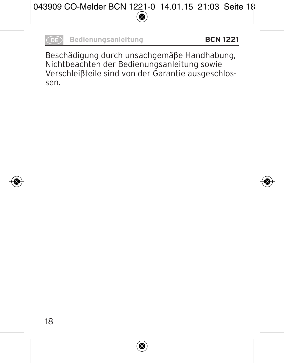 Brennenstuhl CO Detector BCN 1221 User Manual | Page 18 / 136