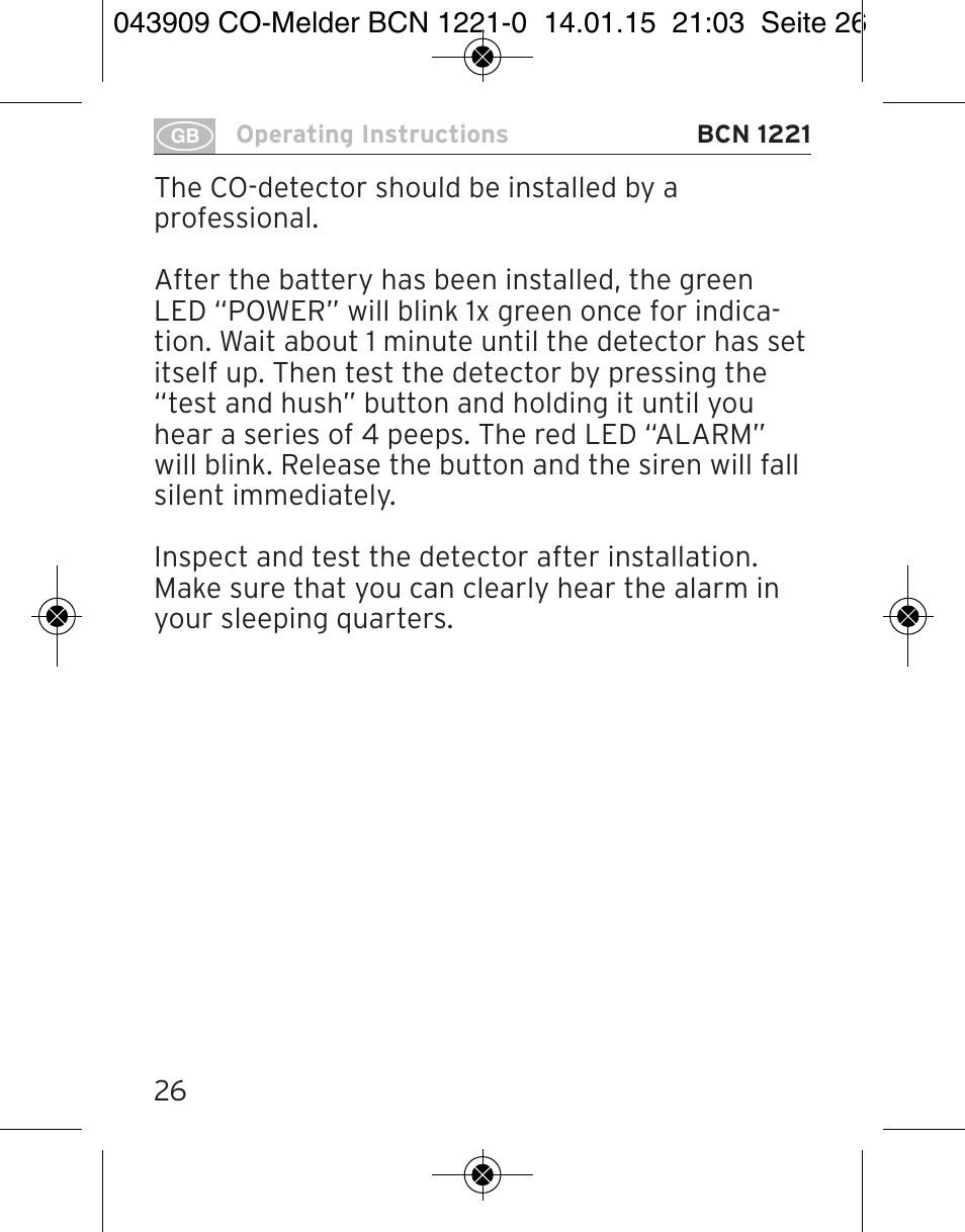 Brennenstuhl CO Detector BCN 1221 User Manual | Page 26 / 136