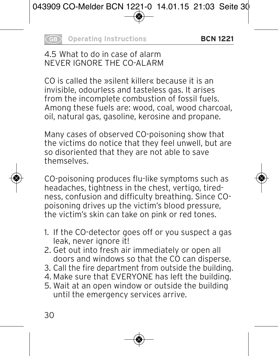 Brennenstuhl CO Detector BCN 1221 User Manual | Page 30 / 136