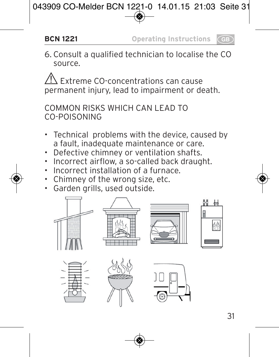 Brennenstuhl CO Detector BCN 1221 User Manual | Page 31 / 136