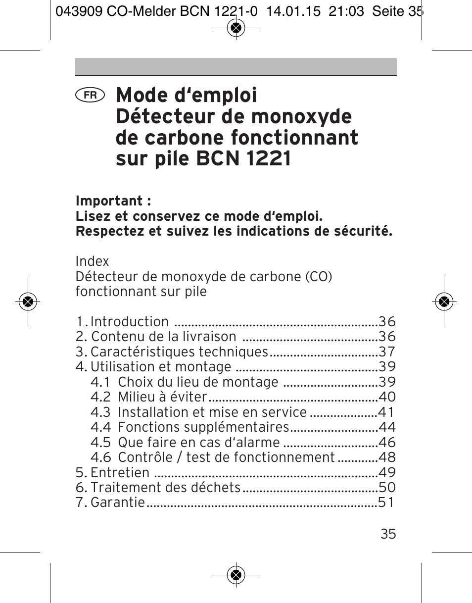 Brennenstuhl CO Detector BCN 1221 User Manual | Page 35 / 136