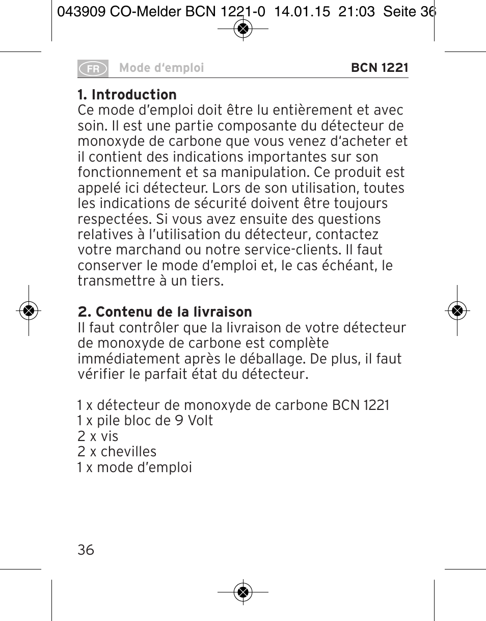 Brennenstuhl CO Detector BCN 1221 User Manual | Page 36 / 136