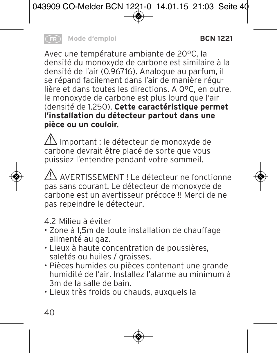 Brennenstuhl CO Detector BCN 1221 User Manual | Page 40 / 136