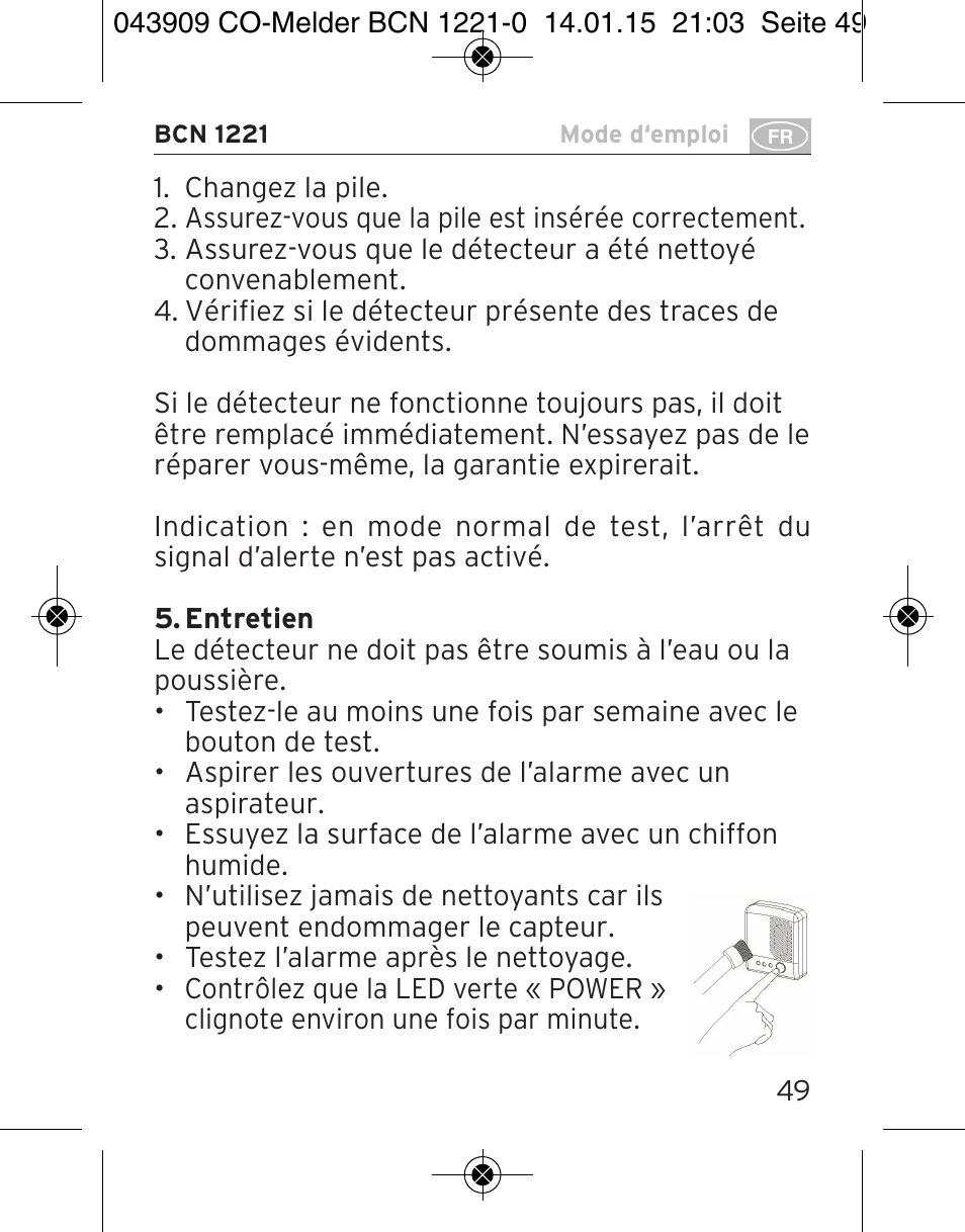 Brennenstuhl CO Detector BCN 1221 User Manual | Page 49 / 136