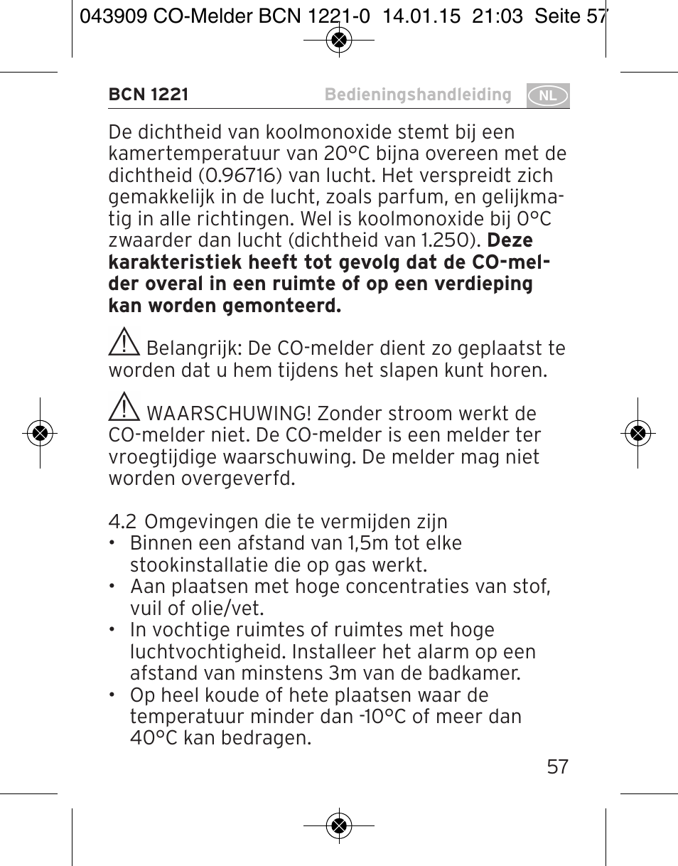 Brennenstuhl CO Detector BCN 1221 User Manual | Page 57 / 136