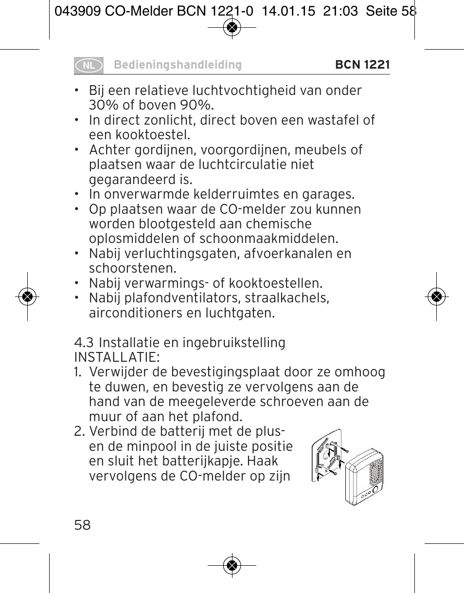 Brennenstuhl CO Detector BCN 1221 User Manual | Page 58 / 136