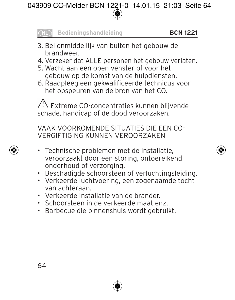 Brennenstuhl CO Detector BCN 1221 User Manual | Page 64 / 136