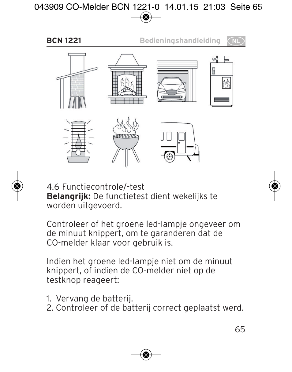Brennenstuhl CO Detector BCN 1221 User Manual | Page 65 / 136