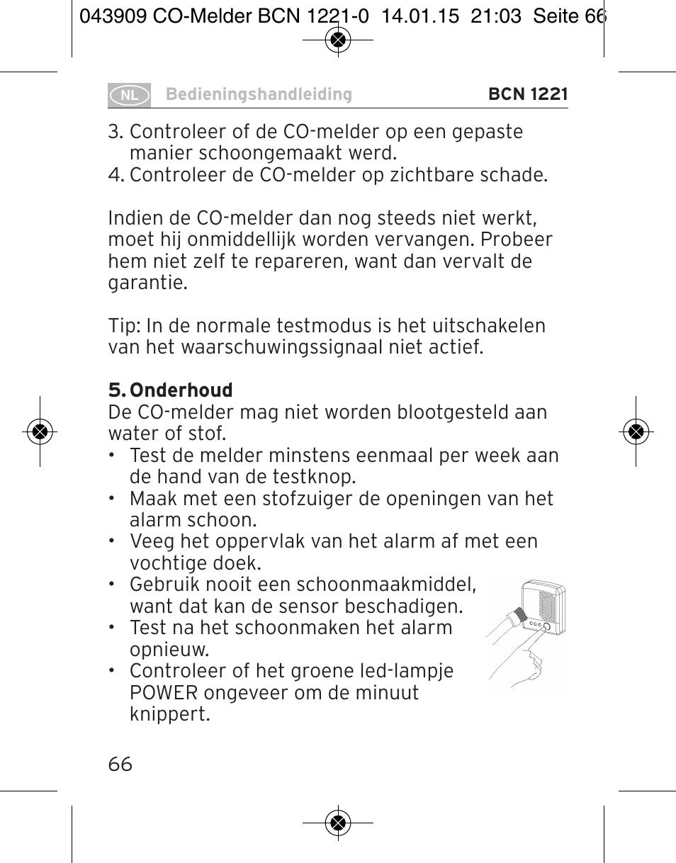 Brennenstuhl CO Detector BCN 1221 User Manual | Page 66 / 136