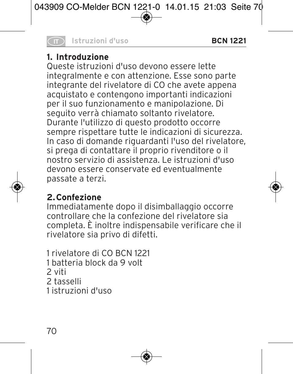 Brennenstuhl CO Detector BCN 1221 User Manual | Page 70 / 136