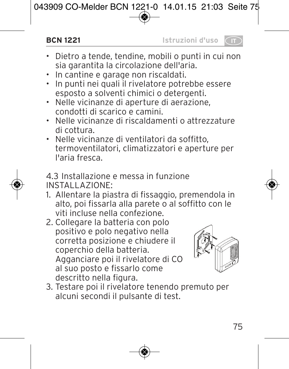 Brennenstuhl CO Detector BCN 1221 User Manual | Page 75 / 136