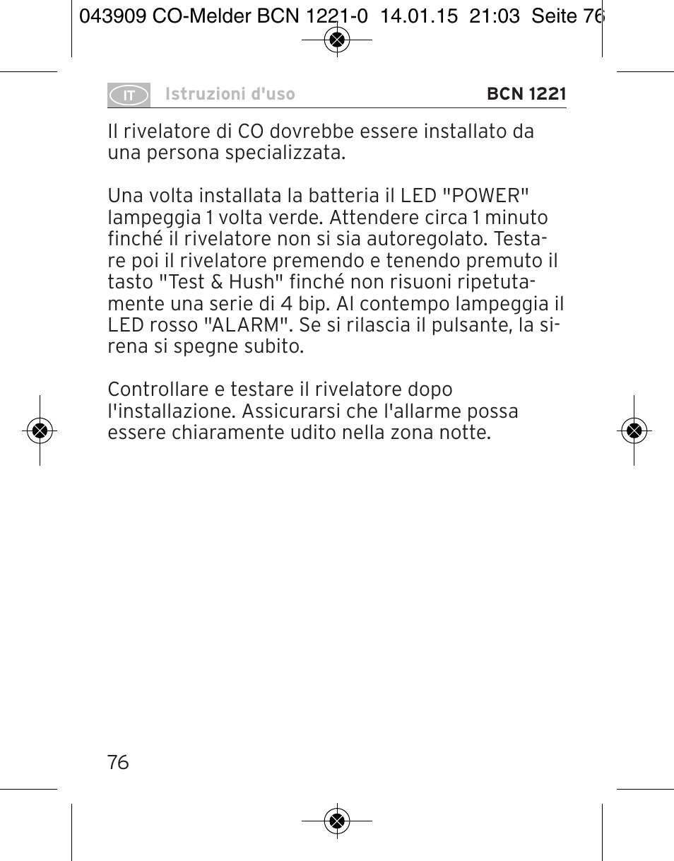 Brennenstuhl CO Detector BCN 1221 User Manual | Page 76 / 136