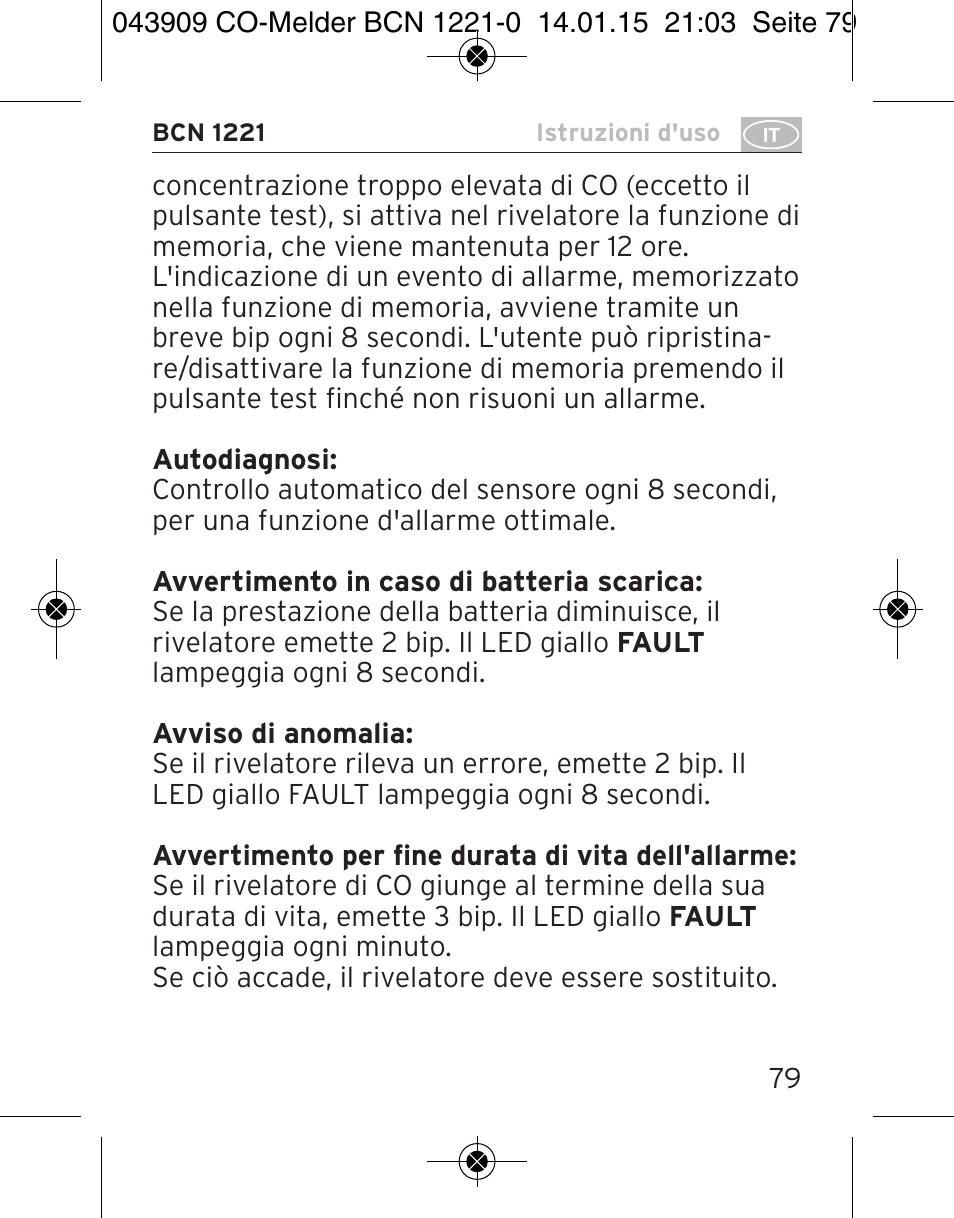 Brennenstuhl CO Detector BCN 1221 User Manual | Page 79 / 136