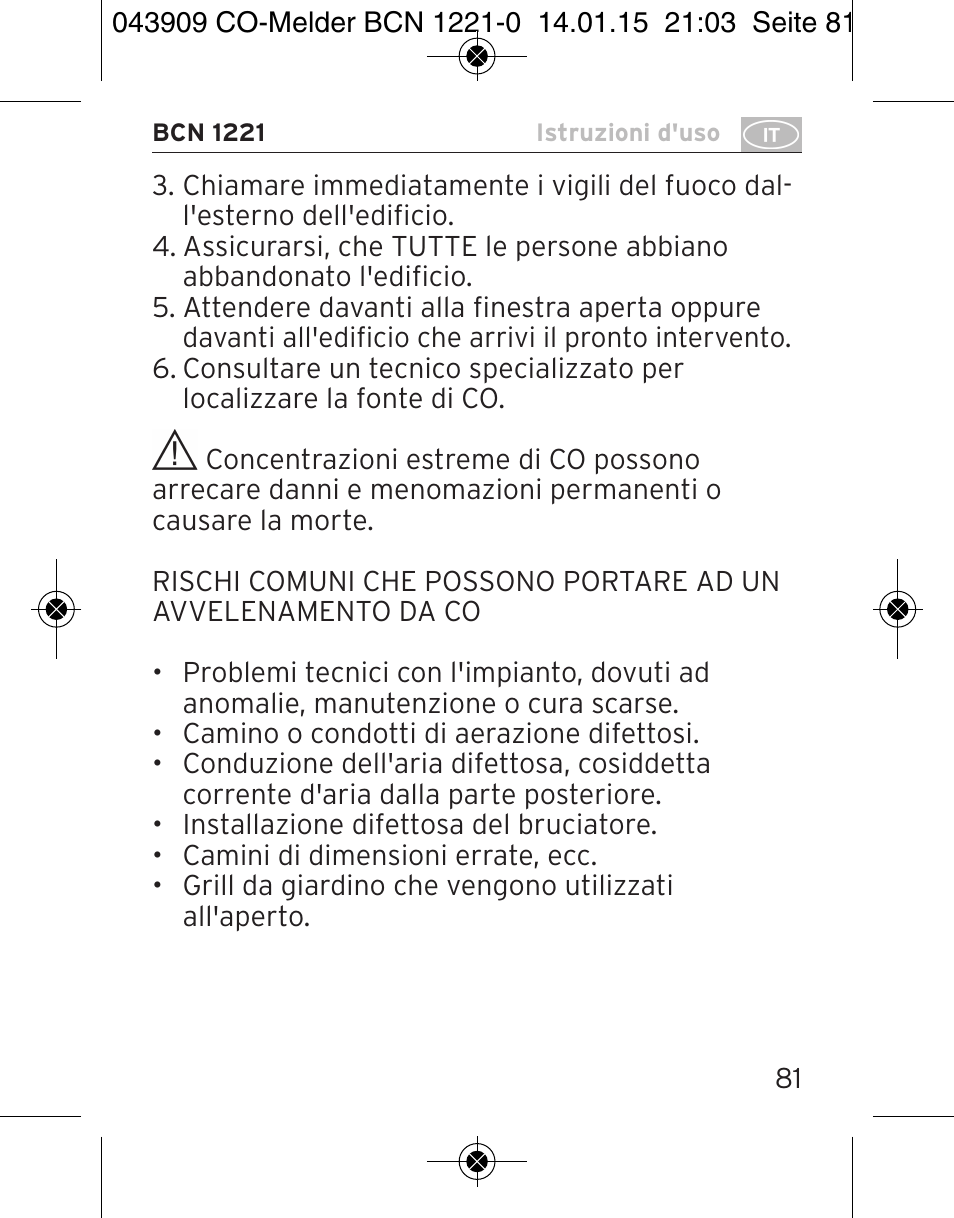 Brennenstuhl CO Detector BCN 1221 User Manual | Page 81 / 136