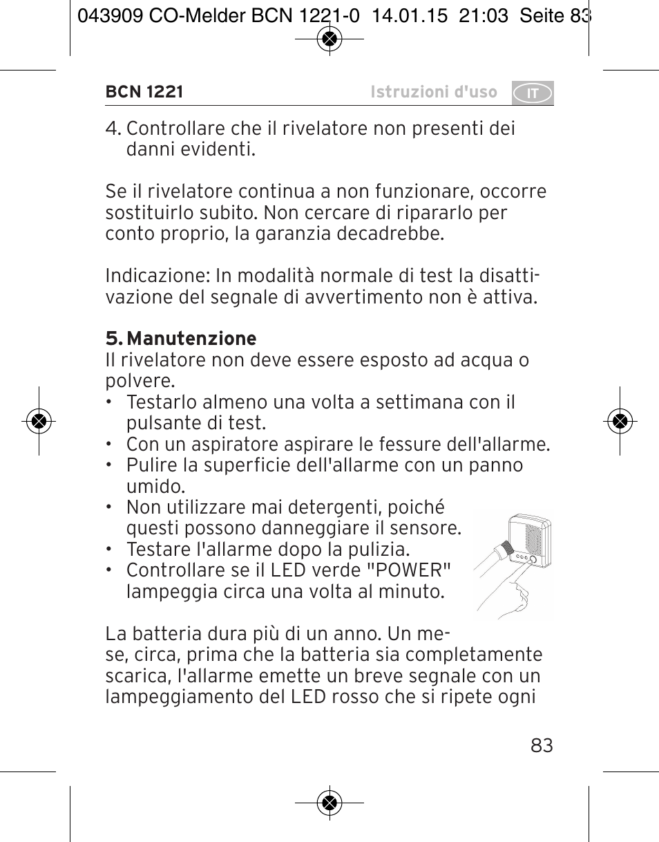 Brennenstuhl CO Detector BCN 1221 User Manual | Page 83 / 136