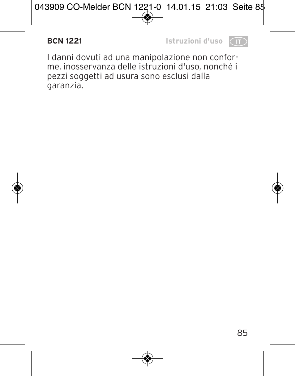 Brennenstuhl CO Detector BCN 1221 User Manual | Page 85 / 136