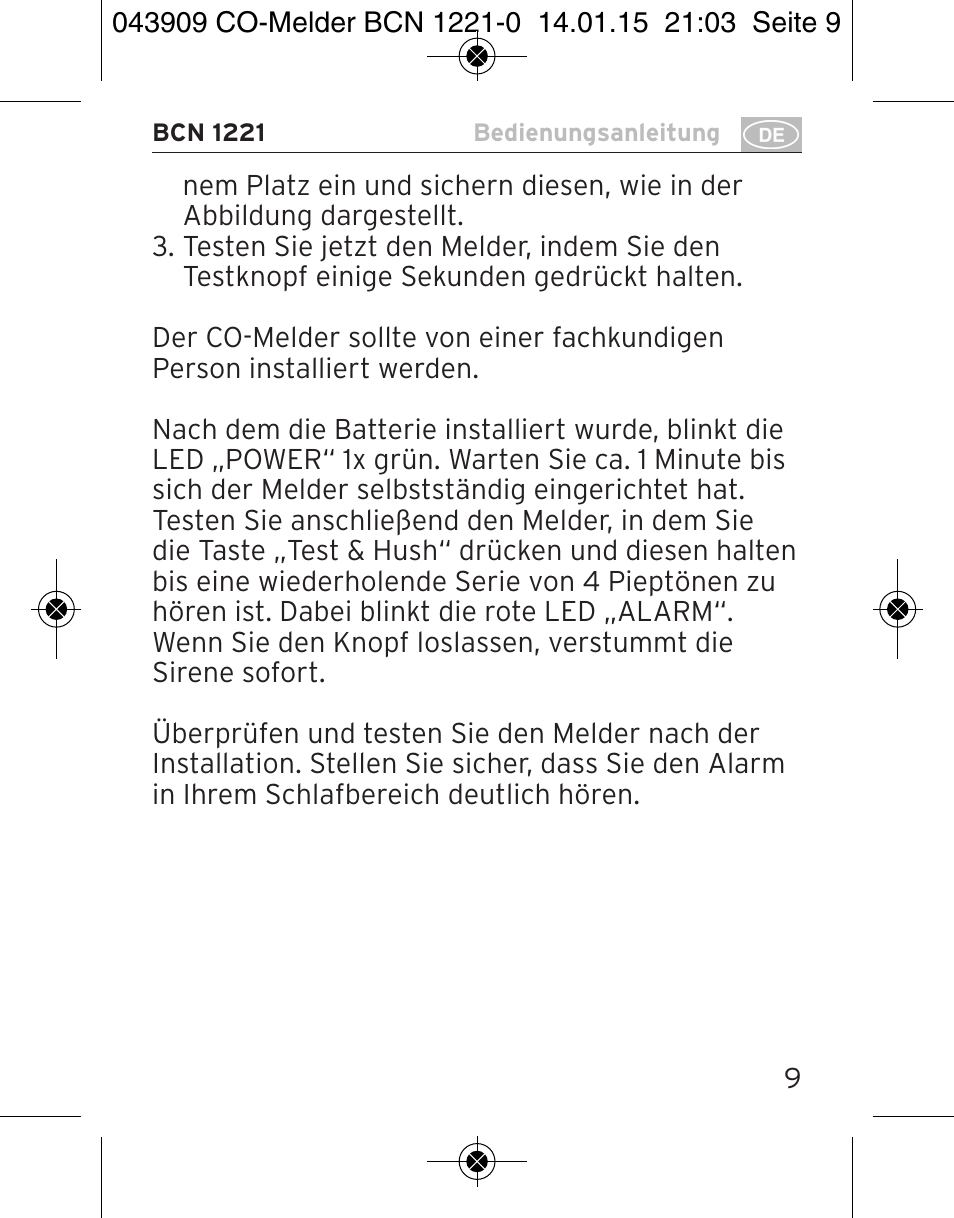 Brennenstuhl CO Detector BCN 1221 User Manual | Page 9 / 136