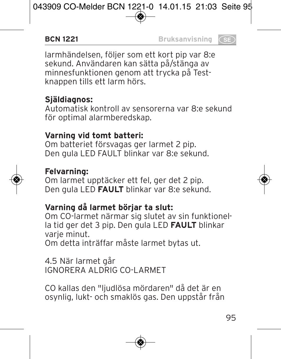 Brennenstuhl CO Detector BCN 1221 User Manual | Page 95 / 136