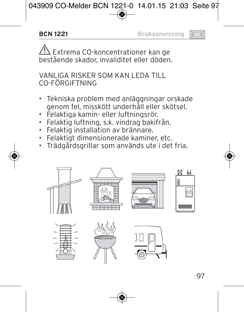 Brennenstuhl CO Detector BCN 1221 User Manual | Page 97 / 136