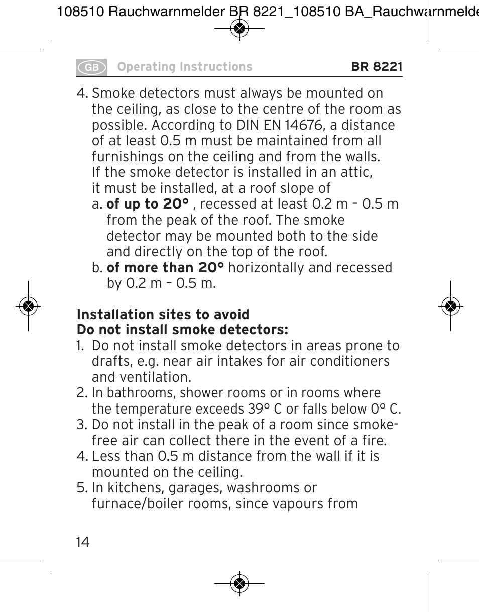 Brennenstuhl Smoke Alarm BR 8221 extra longlife User Manual | Page 14 / 56