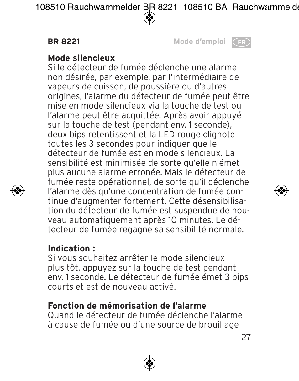 Brennenstuhl Smoke Alarm BR 8221 extra longlife User Manual | Page 27 / 56